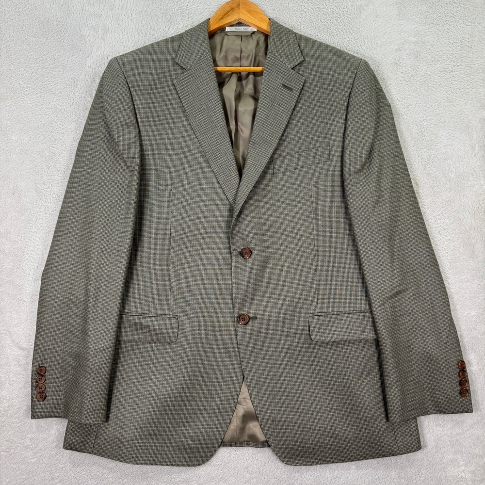 NEW Ralph Lauren Men Slim Fit Blazer Jacket 42R Wool Silk Houndstooth Brown Flex